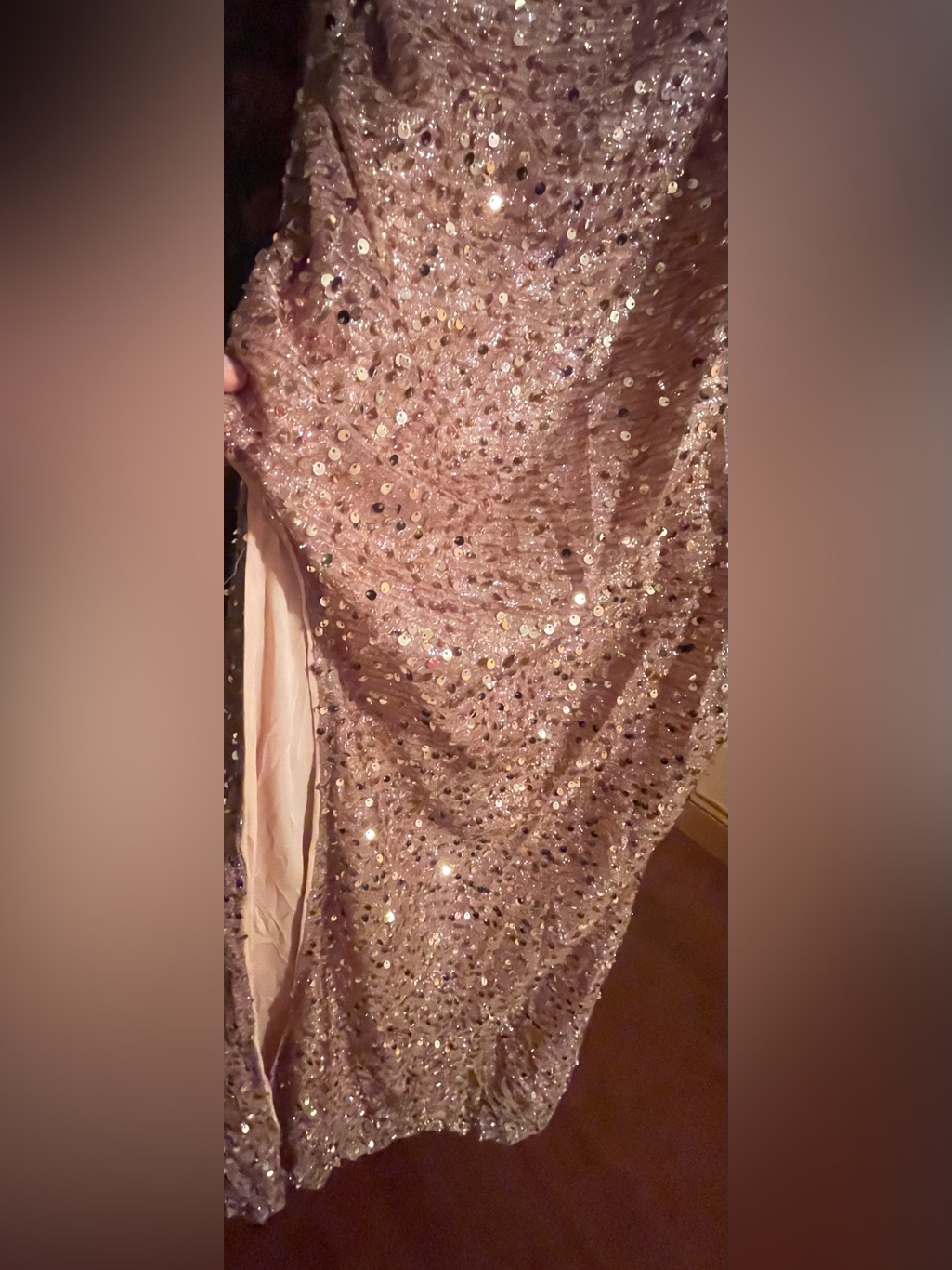 Sparkling Sequin Maxi Dress In Dusty Rose — image 5 of 8